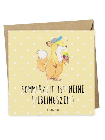 Mr. & Mrs. Panda Doppelkarte Sommer Freude mit Spruch in Gelb Pastell