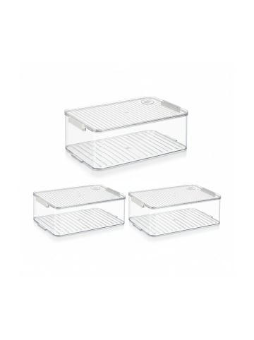 relaxdays 3 x Kühlschrank Organizer in Transparent