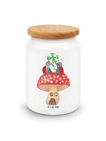 Mr. & Mrs. Panda Vorratsdose Marienkäfer Fliegenpilz ohne Spruch in Weiß