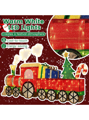 COSTWAY 215cm Weihnachtsdeko mit 330 LED-Lichtern in Bunt