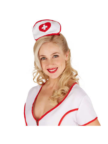 tectake Schönes Krankenschwesternkleid, rot/weiß