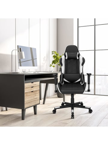 COSTWAY Gaming Stuhl in Weiß