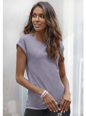 LASCANA Rundhalsshirt in flieder