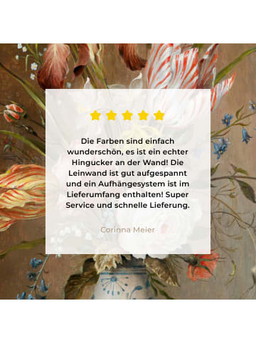 MuchoWow Leinwand bilder Blumenvase