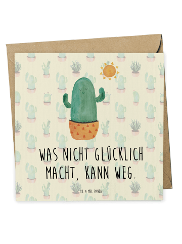 Mr. & Mrs. Panda Klappkarte Kaktus Sonne mit Spruch in Kaktus Grün