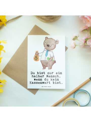 Grußkarte Kassenwart Herz mit Spruch in Weiß