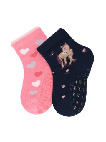 Sterntaler ABS Socken 2er-Pack Pferd + Herzen in rosarot