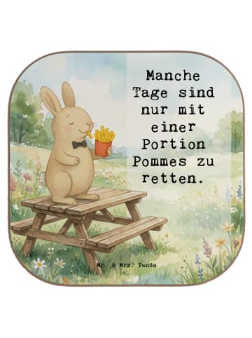 Mr. & Mrs. Panda Coaster Hase Pommes Design mit Spruch in Weiß