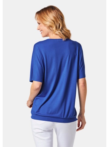 GOLDNER Kurzgröße:  Shirt mit Stickerei in royalblau
