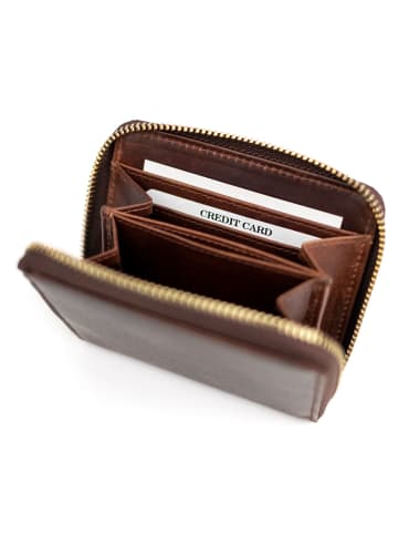 SID & VAIN Leder-Geldbörse echt Leder Damen Geldbeutel groß braun HANNAH in braun