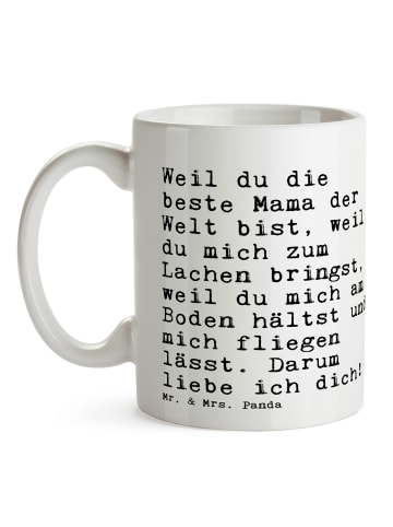Mr. & Mrs. Panda Kaffeebecher Weil du die beste... mit Spruch in Weiß