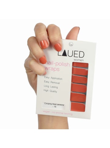 VARGU LAUED vegane Nagelfolien solid statement in Creamy Red Beauty