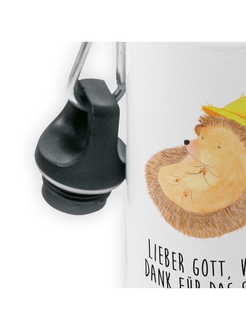 Mr. & Mrs. Panda Wasserflasche Igel Beten mit Spruch in Weiß