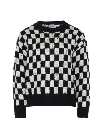 myMo Sweater in Weiss Schwarz Kariert