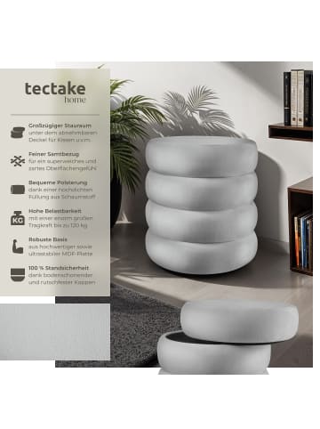 tectake Schminkhocker Altu, gepolstert, Stauraum, 42 x 42 x 47 cm
