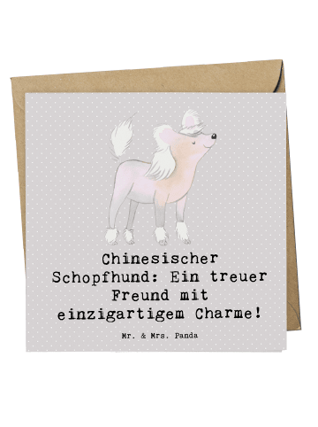 Mr. & Mrs. Panda Deluxe Karte Chinesischer Schopfhund Charme mit... in Grau Pastell