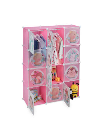 relaxdays Kinder-Steckregal in Rosa - (B)110 x (H)145 x (T)37 cm