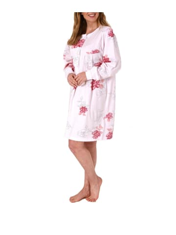NORMANN Pflegenachthemd langarm Rückenteil offen - 64441 in rose