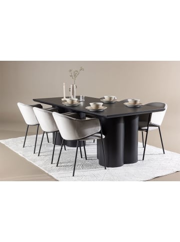 ebuy24 Essgruppe Olivia (7-teilig) Schwarz 100 x 210 cm