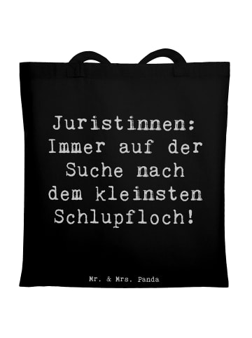 Mr. & Mrs. Panda Shopper Bag Spruch Juristin Schlupfloch mit Spruch in Schwarz