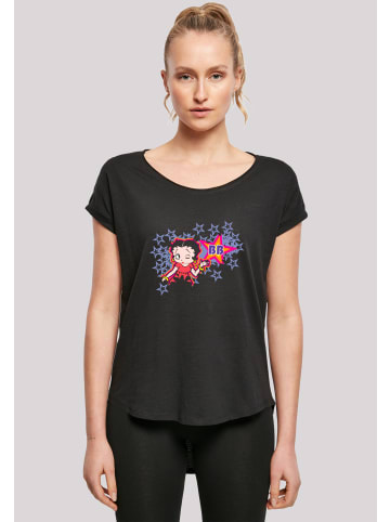 F4NT4STIC Long Cut T-Shirt Betty Boop Purple Stars And Dots in schwarz