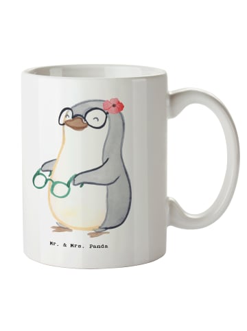 Mr. & Mrs. Panda Tasse Augenoptikerin Herz ohne Spruch in Weiß