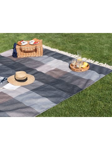 Beliani Picknickdecke LUNDA in Grau/Braun - (W) 200 x (H) 1 x (L) 200 cm