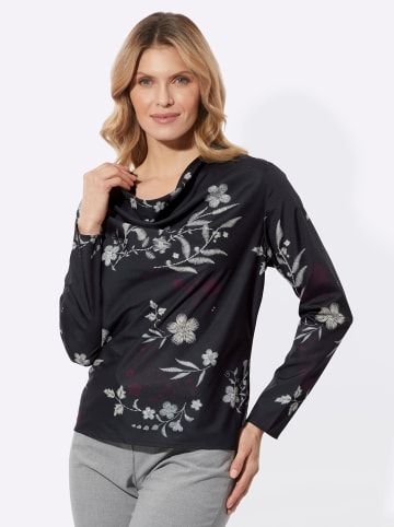 Sieh an! Tunika in schwarz-champagner-bedruckt