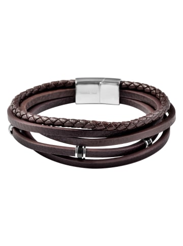 Adeliás Unisex Armband aus Leder 21 cm in braun