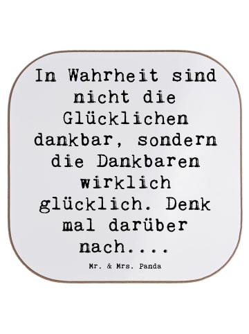 Mr. & Mrs. Panda Untersetzer Glas Spruch Dankbarkeit für kleine ... in Weiß