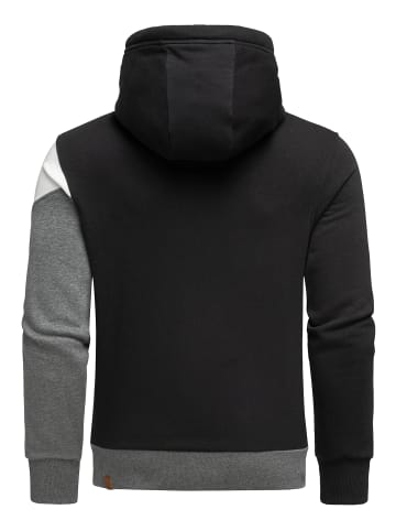 Amaci&Sons Kapuzenpullover TEMPE in Schwarz/Weiß/Anthrazit