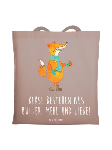 Mr. & Mrs. Panda Schultasche Fuchs Keks mit Spruch in Braun Pastell