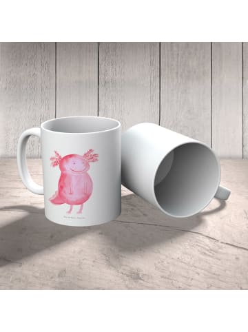 Mr. & Mrs. Panda Becher Axolotl Glücklich ohne Spruch in Weiß