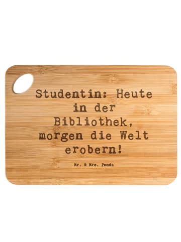Mr. & Mrs. Panda Schneidebrett Spruch Studentin Traumwelt mit Sp... in Braun