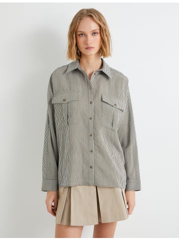 KOTON Shirt in Khaki Gestreift