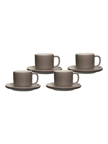 Ritzenhoff & Breker 4er Set Kaffeetassen mit Untertassen Jasper 240 ml in Taupe