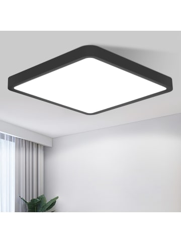 ZMH Deckenleuchte LED in schwarz Ø23CM Eckig 6500K Kaltweiß Flurlampe 18W