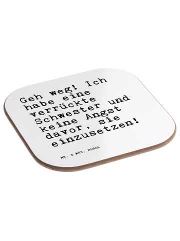 Mr. & Mrs. Panda Untersetzer für Gläser Geh weg! Ich habe... mit... in Weiß