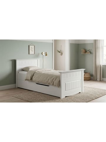 Feldmann-Wohnen Bett Belluno Elegante Kiefer weiß lackiert 110 / 214 / 95cm