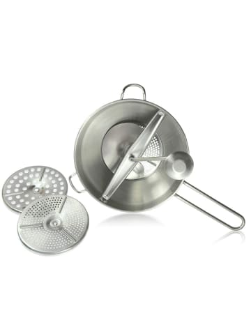 Wenburg Wenburg Edelstahl-Passiergerät, 19,5 cm - spülmaschinenfest & mit 3 Siebeinlag