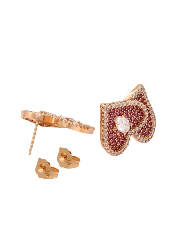 NAEMI Women Earrings in Rose Gold Red