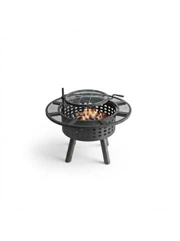 relaxdays Feuerschale in Schwarz - (H)73 x Ø 91,5 cm