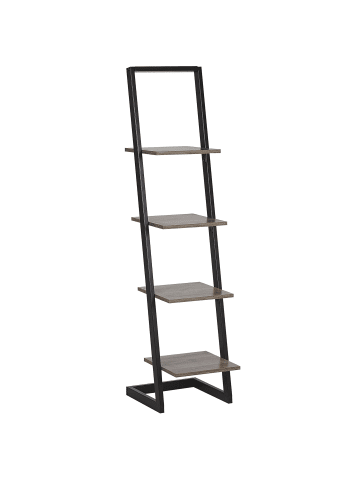 Beliani Bücherregal JOPLIN in Schwarz/Braun - (W) 35 x (H) 143 x (L) 33 cm