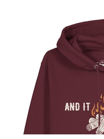 wat? Apparel Sweatshirt And it burns in Weinrot