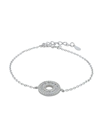 Adeliás Damen Armband aus 925 Silber mit Zirkonia 17+3 cm in silber