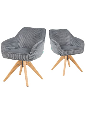 DUBI Möbel 2er-Set: Drehstuhl Mika-Finn in Creme - (B)60 x (H)82 x  (T)61 cm