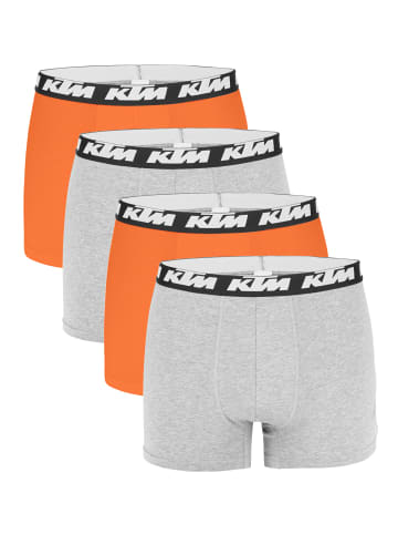 KTM Boxershorts 4er Pack Boxer Man Cotton in Light Grey / Orange