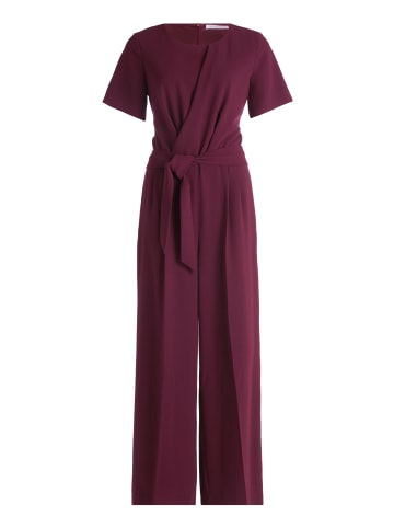 BETTY & CO Jumpsuit mit Bindegürtel in Dark Aubergine