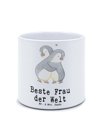 Mr. & Mrs. Panda Blumentopf Groß Pinguin Beste Frau der Welt mit... in Weiß