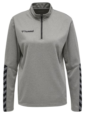 Hummel Sweatshirt Mit Kurzem Reißverschluss Hmlauthentic Half Zip Sweatshirt Woman in GREY MELANGE